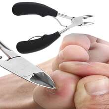 1把不銹鋼大指甲剪夾噴死皮,鷹嘴鉗指甲刀美甲修腳工具 - 黑色 - 查看 1