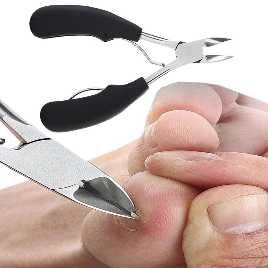 1把不銹鋼大指甲剪夾噴死皮,鷹嘴鉗指甲刀美甲修腳工具 - 黑色 - 查看 1