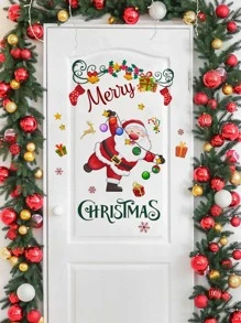 mama look 1 pegatina de pared navideña con forma de copo de nieve y estrella para dormitorio, decoración navideña para sala de estar - Burdeos - Ver 1
