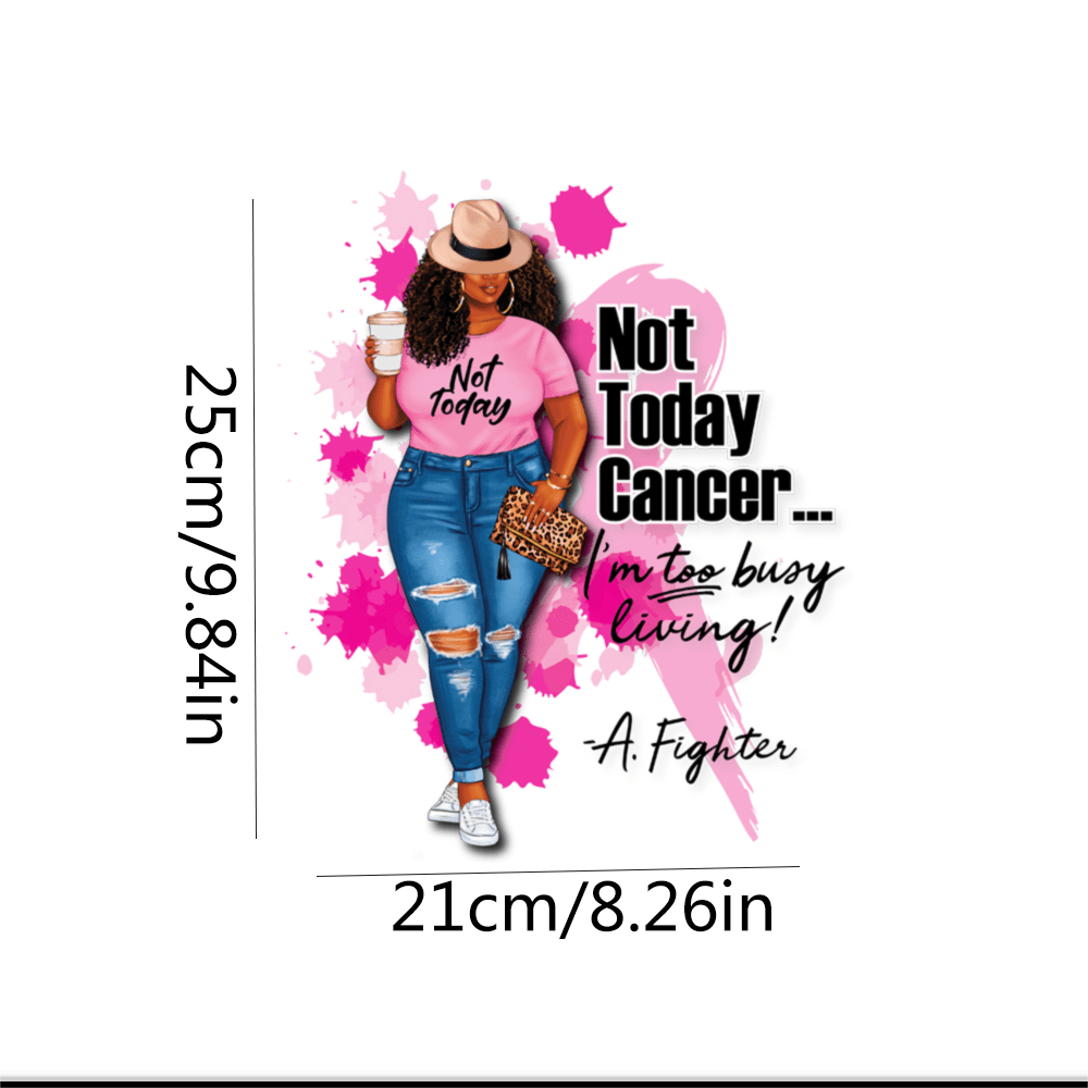 Not Today Cancer Girl Heat Transfer Patches For Clothes Thermal