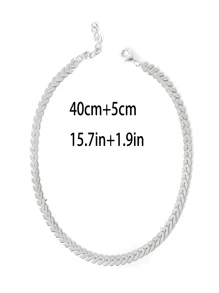 1pc Fashionable Stainless Steel Fish Tail Long Chain Necklace Suitable For Women And Men's Daily Wear - Silver - View 4