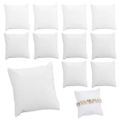 Almohadas De Pulsera Y Reloj Para Exhibición De Joyas, Cubierta De Almohadas De Brazalete Blanco