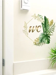 mama look 1 件英文标语 Wc 绿色植物墙贴适用于卧室，贴纸，墙贴花，乙烯基贴花用于家居装饰，春季装饰品让您的家焕然一新，Rama 装饰贴纸 - 薄荷綠 - 查看 3