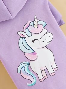 1pc Cartoon Unicorn Pattern Pet Hoodie - Multicolor - View 5
