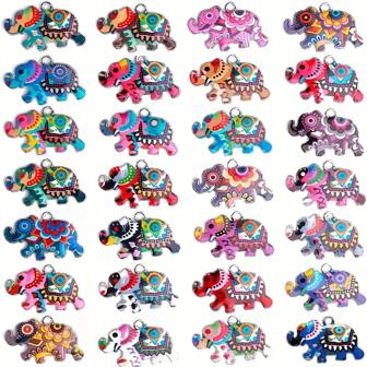 6件象徵鎖匠,色彩繽紛的象形吊墜,金屬搪瓷象形珠寶吊墜,適合diy項鍊耳環手鍊鑰匙扣