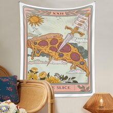 1pc Tarot Card Cartoon Pattern Background Cloth Tapestry Wall Hanging Bohemian Style Tapestry For Coffee Shop, Restaurant, Bedroom Decoration In Coffee And Tea Theme - Mint Green - View 5