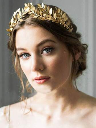 1 pieza Diadema vintage dorado de metal corona para fiesta