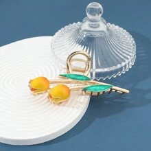 1入組女士花朵設計時尚大爪夾 - 彩色 - 查看 1