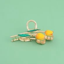 1入組女士花朵設計時尚大爪夾 - 彩色 - 查看 4