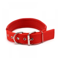 1pc Solid Dog Training Collars Nylon Adjustable Pet Neck Strap For Small Medium Large Dogs Cat Neckband Foam Padded Dog Collar Dog Accessories Random Color Shipping - Multicolor - View 4