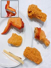 1 Miếng Của phụ nữ Creative Đồ ăn mô phỏng Gà Chân & Gà Cánh Hình dạng Kẹp tóc , Dễ thương Phụ kiện tóc Đối với Sử dụng hàng ngày - Màu Cam cháy - Xem 6