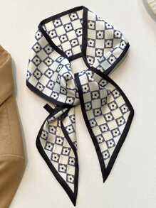 4pcs Blue Floral Printed Scrunchie Scarf Hairbands, Versatile For Vacation And Daily Use Elegant Headband Turban Headband Sweatband, School Stuff, College, Headbands Fall Winter Hair Band Hair Accessories For Women