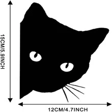 1pc Cartoon Cat Car Sticker, White - White - View 3