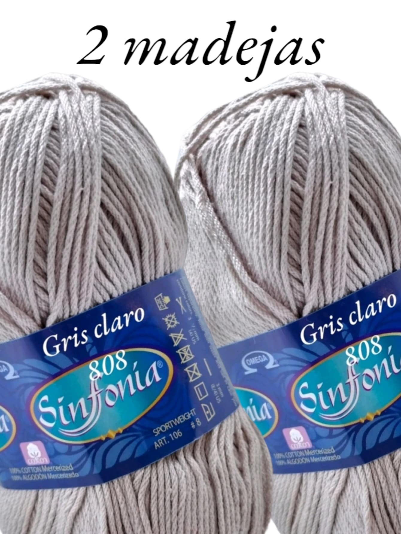 2 HILAZA SINFONIA 100 GRS - Gris Claro - Ver 1