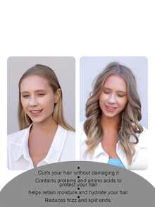 1入組不熱捲髮器,適用於睡眠中的長髮捲髮器,包含捲髮棒、髮夾、髮圈、緞帶,diy髮型工具套件