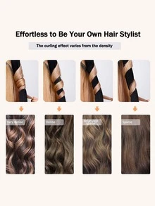 1入組不熱捲髮器,適用於睡眠中的長髮捲髮器,包含捲髮棒、髮夾、髮圈、緞帶,diy髮型工具套件