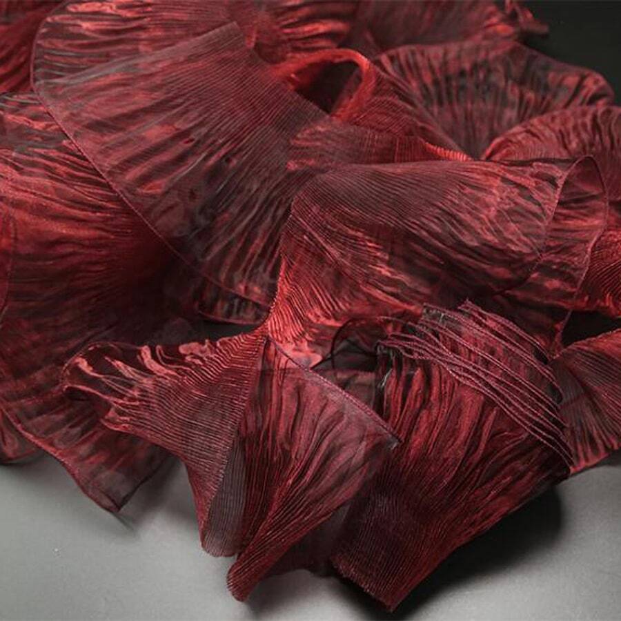 2米美人魚漸變顏色歐根紗織物帶波紋下擺,3D褶皺和花裝飾用品