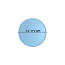 树脂托盘模具、圆形滚动托盘模具、硅胶托盘模具、11.8 英寸环氧树脂滚动托盘模具、树脂铸造、DIY 珠宝架、家居装饰 - 白色 - 查看 4
