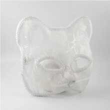 White Cat Face Mask - White - View 3
