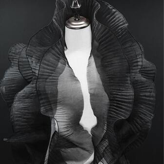 2m Sjöjungfru Färg Gradient Genomskinlig Chiffon Material Med Veck , , Och Ögonfrans Spets För Kläder Dekorationer Och DIY Sömnad