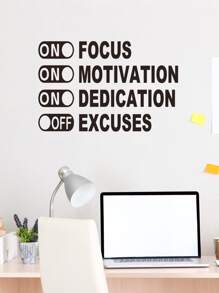 励志墙贴、健身房墙面装饰、办公室贴花、乙烯基墙面艺术励志名言运动积极贴纸 20*12 英寸、贴纸、墙贴、家居装饰乙烯基贴花、春季装饰品让您的家焕然一新、拉玛装饰贴纸礼物生日毕业 - 黑色 - 查看 2