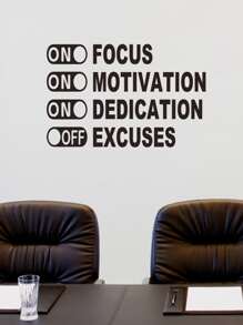 励志墙贴、健身房墙面装饰、办公室贴花、乙烯基墙面艺术励志名言运动积极贴纸 20*12 英寸、贴纸、墙贴、家居装饰乙烯基贴花、春季装饰品让您的家焕然一新、拉玛装饰贴纸礼物生日毕业 - 黑色 - 查看 3