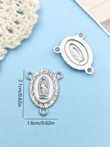 12 件 3 孔吊飾合金琺瑯水鑽聖母連結獎牌吊墜連接器適合 Diy 珠寶製作項鍊手鍊耳環配件 - 白色 - 查看 5