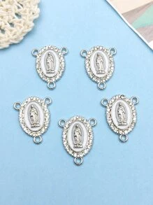 12 件 3 孔吊飾合金琺瑯水鑽聖母連結獎牌吊墜連接器適合 Diy 珠寶製作項鍊手鍊耳環配件 - 白色 - 查看 1