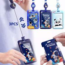 3pcs Yoyo Credential Holder Stretchable Identification Badges - Blue - View 1