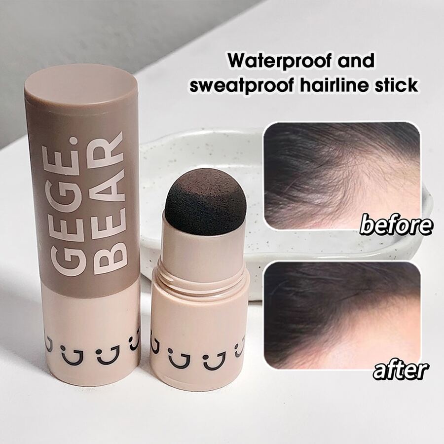 Gege Bear 1Pc Thick And Fluffy Hairline Powder For Waterproof And Sweatproof, To Fill And Modify The Forehead And Temple Shadow, Also Good For Eyebrow Modification - 淺灰色 - 查看 1