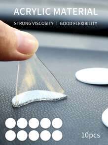 10pcs Car Decoration Adhesive Pads, 3cm Diameter Round Transparent Double Sided Sticker