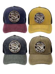 Gorra de camionero bordada con águila y letras para hombre - Multicolor - Ver 1