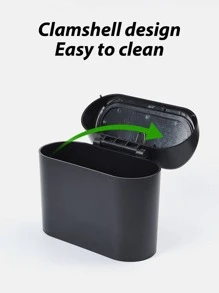 1入組/2入組黑色/藍色ABS塑料車用垃圾桶，簡單實用的側掛式垃圾收納盒，配有蓋子，防水，適用於所有車型 - 黑色 - 查看 15