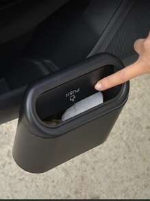 1入組/2入組黑色/藍色ABS塑料車用垃圾桶，簡單實用的側掛式垃圾收納盒，配有蓋子，防水，適用於所有車型 - 黑色 - 查看 12