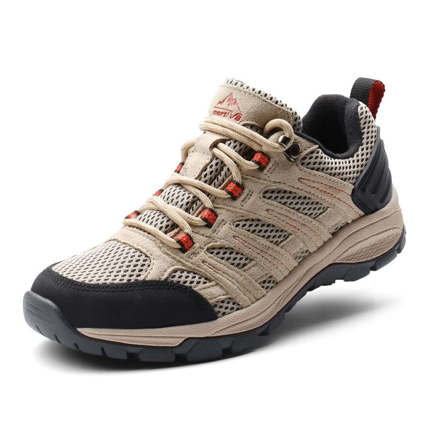 Women's Hiking Shoes Lightweight Breathable Mesh Walking Sneakers Outdoor Work Shoes - Maroon - View 1