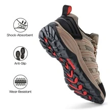 Women's Hiking Shoes Lightweight Breathable Mesh Walking Sneakers Outdoor Work Shoes - Maroon - View 5