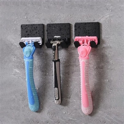 3 PCS Bathroom Shelf Razor Stand Wall Razor Holder Shower Razor Blade Holder Man Shaver Holder For Bathroom Hook Hanger Shaving Holder Home Bathroom Decor Fall Decor Back To School