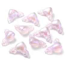 10 Piezas De Cuentas De Forma De Alas De Ángel De Acrílico Con Color Ab Electroplateado Para Hacer Joyas, 21x35mm - Púrpura malva - Ver 1