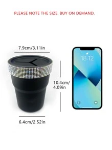 Rhinestone Decor Car Coin Cup