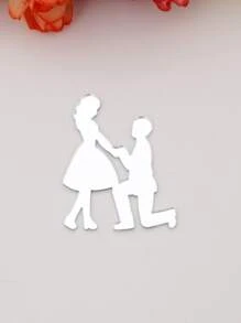 銀鏡個性化亞克力新娘和新郎標誌婚禮餐桌裝飾派對禮品訂婚歡迎標籤賓客禮物 - 銀色 - 查看 3