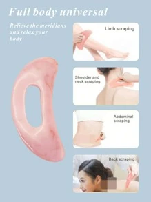 NEFOUME 1 块 ABS 刮痧板，适用于背部和面部，手动可重复使用，肌肉放松、刮痧、淋巴引流、消脂、背部抓挠、学校、返校、旅行、旅行必需品、家居必需品、水疗、按摩工具、按摩、按摩器、水疗 - 粉色 - 查看 1