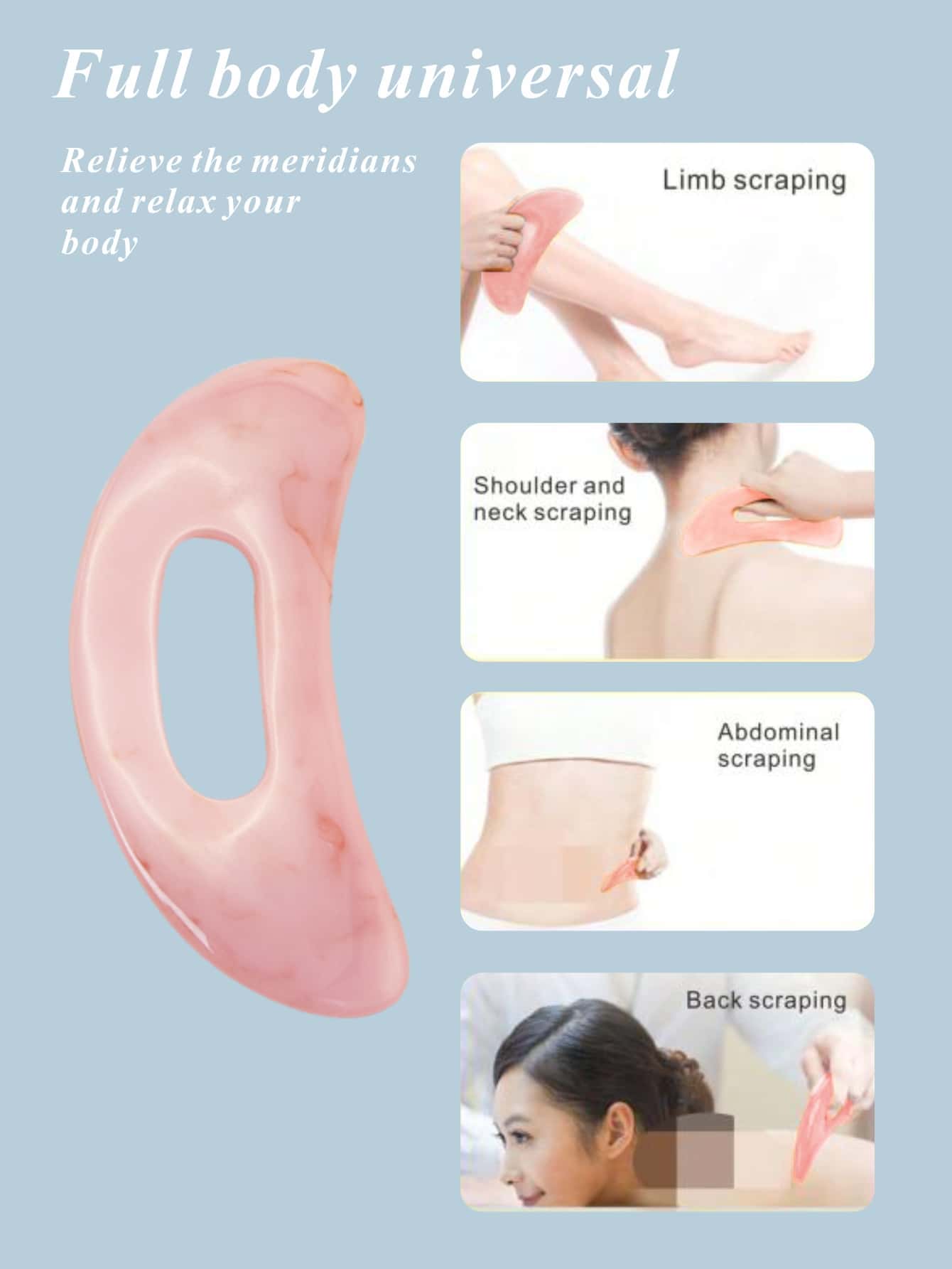 NEFOUME 1 块 ABS 刮痧板，适用于背部和面部，手动可重复使用，肌肉放松、刮痧、淋巴引流、消脂、背部抓挠、学校、返校、旅行、旅行必需品、家居必需品、水疗、按摩工具、按摩、按摩器、水疗 - 粉色 - 查看 1