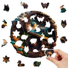 Yin Yang Shaped Wooden Puzzle - Apricot - View 2