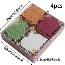 4件套圣诞蜡烛礼盒，香氛蜡烛，圣诞礼物，芳香疗法蜡烛，生日礼物，房间装饰，礼品，圣诞装饰品 - 彩色 - 查看 10