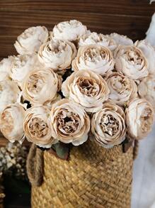 2 件人造牡丹花头红色仿花丝绸人造花头模拟牡丹用于婚礼派对装饰、蛋糕装饰和家庭客厅桌面装饰、万圣节装饰、圣诞节装饰、秋季派对装饰、丰收餐桌中心装饰、圣诞树/花环装饰家居装饰房间装饰