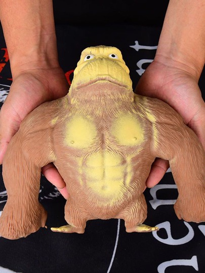 1pc Brown Creative Realistic Gorilla Shaped Tpr Stress Relief Squeeze Toy Novelty Gift