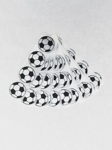 1英寸/25毫米圓形刮刮貼,帶有足球圖案,適用於diy遊戲、節日、互動獎品 - 黑色 - 查看 2