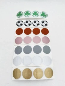 1英寸/25毫米圓形刮刮貼,帶有足球圖案,適用於diy遊戲、節日、互動獎品 - 黑色 - 查看 5