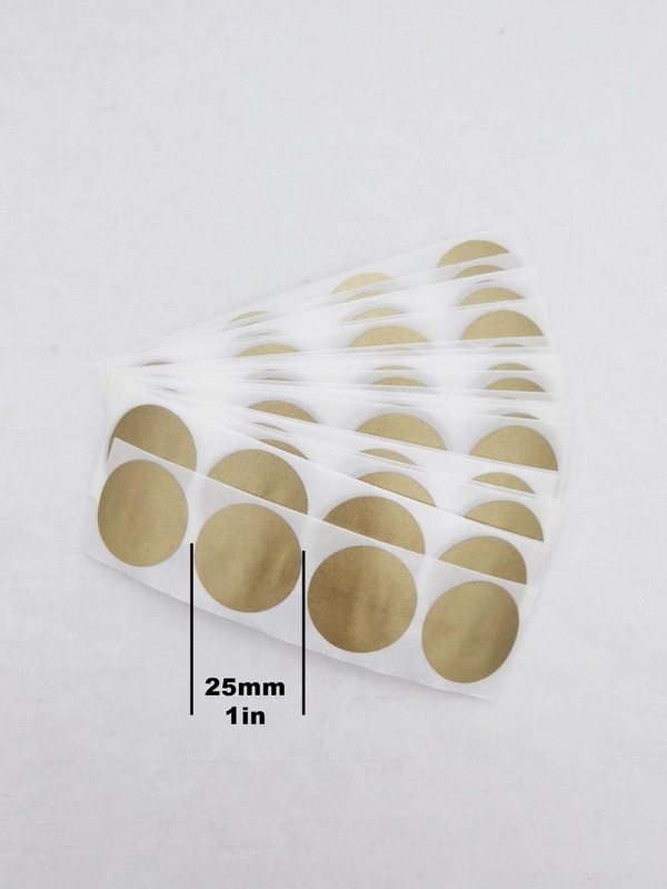 Gold 25mm/1inch Round Scratch-off Stickers With Diy Game Festival Scratch-off Coating, Interactive Stickers
