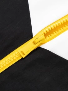 Balabala Cậu bé Tween In  Tương phản Khối màu Nhiệt Áo trùm đầu - Màu vàng - Xem 8